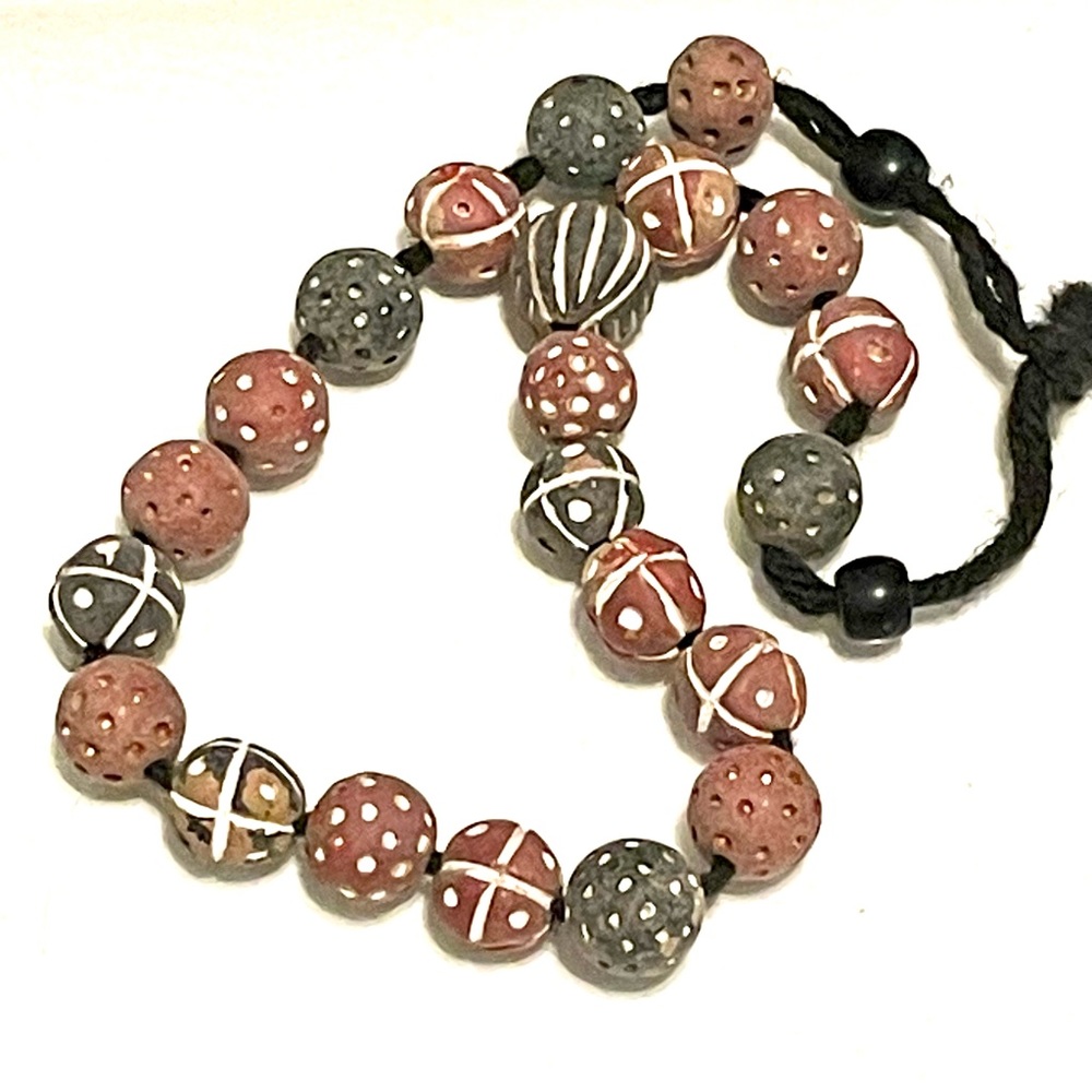 Strand of 20 African Terracotta Beads